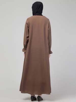 Light Brown Matt nida abaya with hijab 2