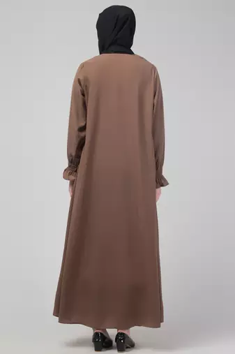 Light Brown Matt nida abaya with hijab