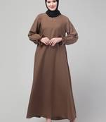 Light Brown Matt nida abaya with hijab