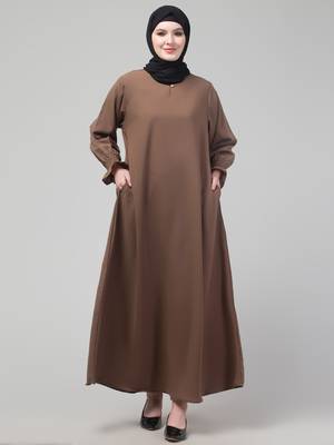 Light Brown Matt nida abaya with hijab 3