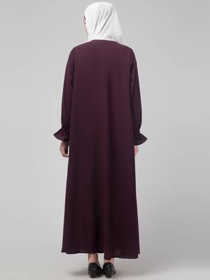Wine Matt nida abaya with hijab 2