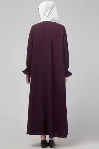 Wine Matt nida abaya with hijab