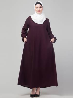 Wine Matt nida abaya with hijab 3