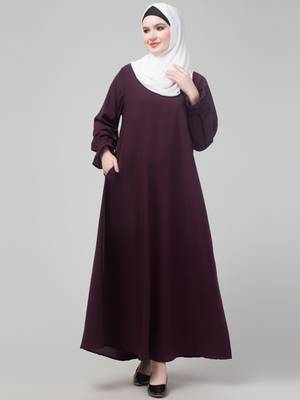 Wine Matt nida abaya with hijab 1