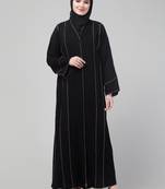 Black contrast detailing abaya with hijab
