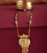 Long Gold-Plated Single Vaati Mangalsutra     Timeless Elegance