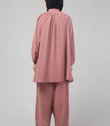 Mauve matt nida abaya cordset with hijab