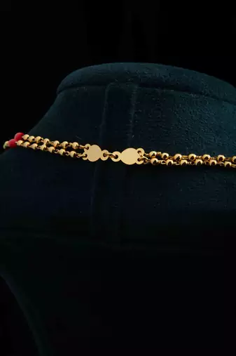 Two-Layer Long Chain with Orange Beads