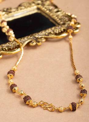 Rudraksha Chain with Gold Beads 2