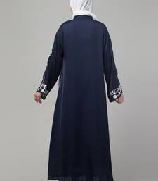 Navy thread embroidered sleeve abaya with contrast hijab