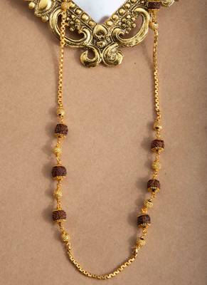 Rudraksha Chain with Gold Beads 3