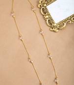 Gold Chain with White Beads