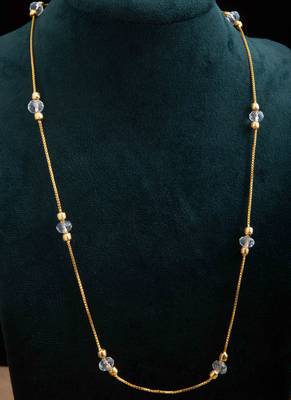 Gold Chain with White Beads 2
