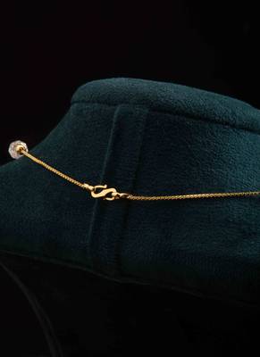 Gold Chain with White Beads 3