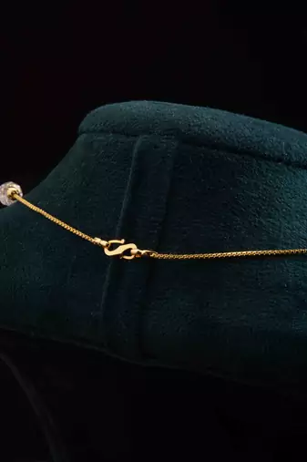 Gold Chain with White Beads