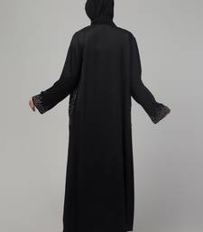 Black hand embroidered  abaya with embroidered hijab