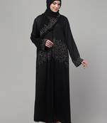 Black hand embroidered  abaya with embroidered hijab