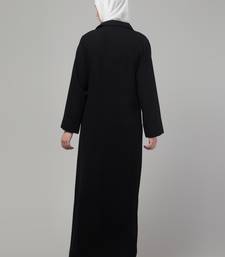 Black matt nida button abaya with hijab
