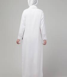 White matt nida button abaya with hijab