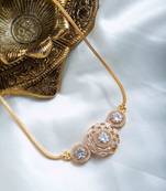 Gold-Plated Chain with American Diamond Side Pendant