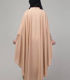 Beige threads embroiderey irani kaftan abaya with embroidered hijab