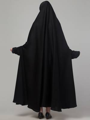 Black Nida Plain Abaya 2