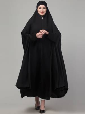 Black Nida Plain Abaya 1