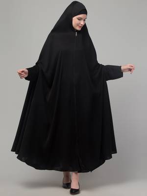 Black Nida Plain Abaya 3