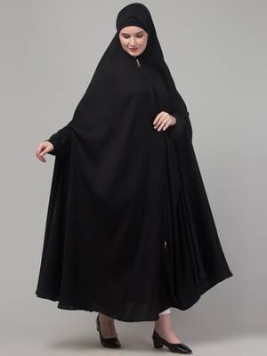 Black Nida Plain Abaya 4