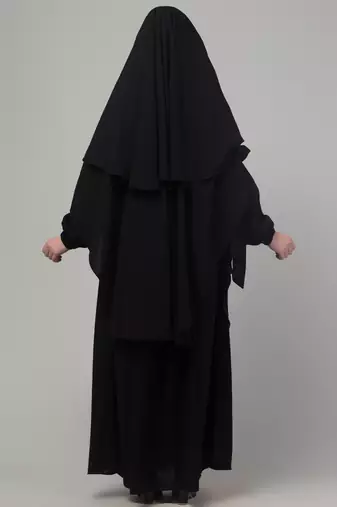 black arabian khimer bow at elbow abaya set