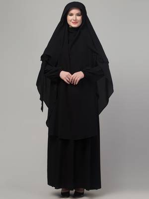 black arabian khimer bow at elbow abaya set 1