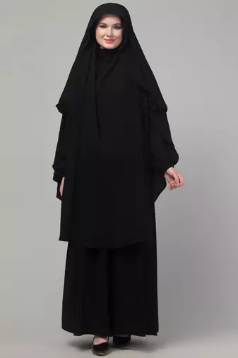 black arabian khimer bow at elbow abaya set
