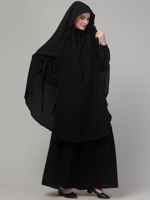 black arabian khimer bow at elbow abaya set 4