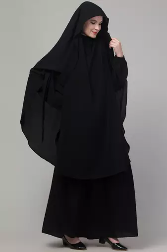 black arabian khimer bow at elbow abaya set