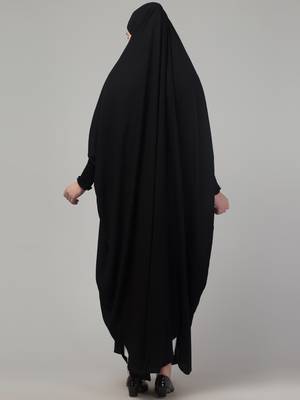 Black head to toe free size jilbab abaya 2