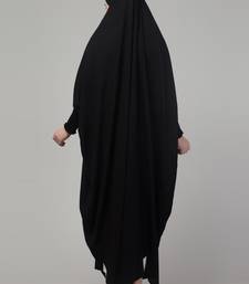 Black head to toe free size jilbab abaya