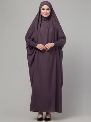 Dusky purple head to toe free size jilbab abaya 3