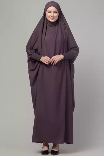 Dusky purple head to toe free size jilbab abaya