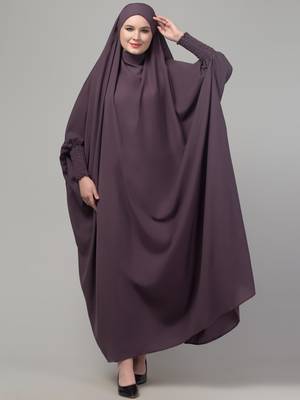 Dusky purple head to toe free size jilbab abaya 1