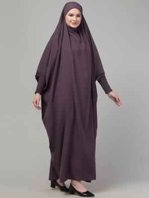 Dusky purple head to toe free size jilbab abaya 4