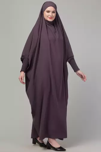 Dusky purple head to toe free size jilbab abaya