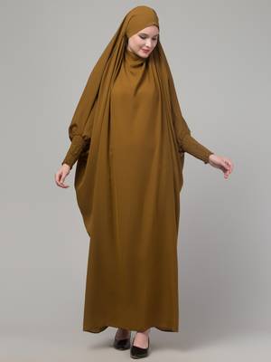 Mustard head to toe free size jilbab abaya 3