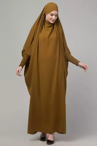 Mustard head to toe free size jilbab abaya