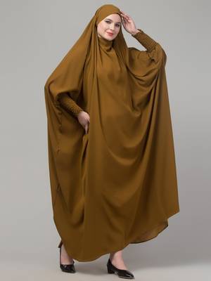 Mustard head to toe free size jilbab abaya 4