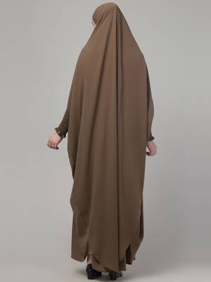 Khaki head to toe free size jilbab abaya 2