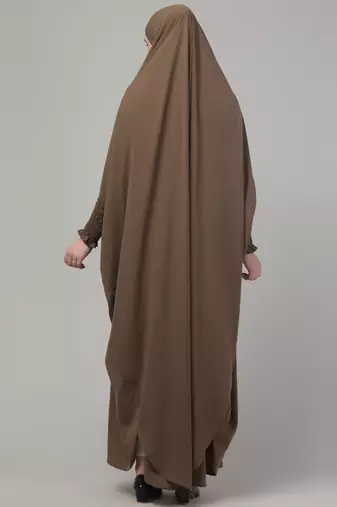 Khaki head to toe free size jilbab abaya