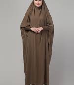 Khaki head to toe free size jilbab abaya