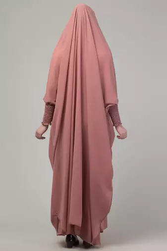 Mauve pink head to toe free size jilbab abaya