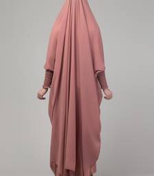 Mauve pink head to toe free size jilbab abaya