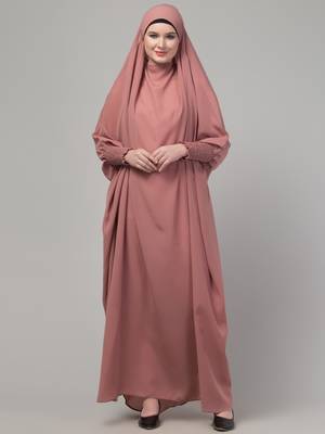 Mauve pink head to toe free size jilbab abaya 1